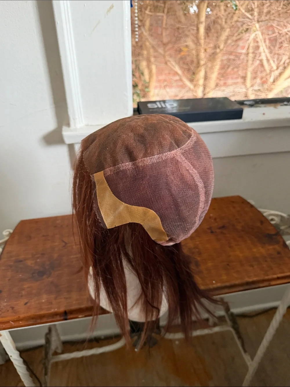 #321 Copper Red Human Hair Wig - Silky Light premium Hair completly hand tied
